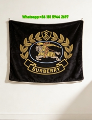 Burberry Equestrian Knight Emblem Flannel Sofa Throw Blanket B021
